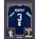 FRAMED Autographed/Signed DALE MURPHY 33x42 Atlanta Royal Blue Jersey JSA COA