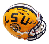 Harold Perkins Signed LSU Tigers Speed Authentic Yellow Helmet with Geaux Tigers