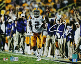 Justin Jefferson Autographed LSU Tigers 8x10 FP Running Photo -Beckett W Holo