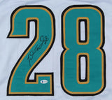 Fred Taylor Signed Jaguars White Jersey (Beckett COA) Jacksonville R.B 1998-2008