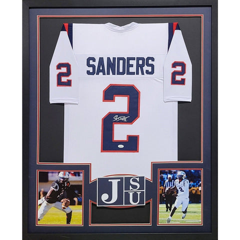 Shedeur Sanders Autographed Signed Framed Jackson State Colorado Jersey JSA