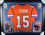 Tim Tebow Autographed/Signed College Style Orange Framed Jersey BAS 44608