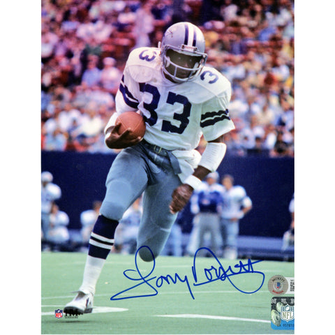 Tony Dorsett Autographed/Signed Dallas Cowboys 8x10 Photo Beckett Witness 49324