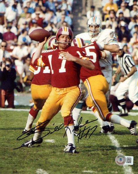 Billy Kilmer Signed Washington Redskins 8x10 Photo Beckett 46271