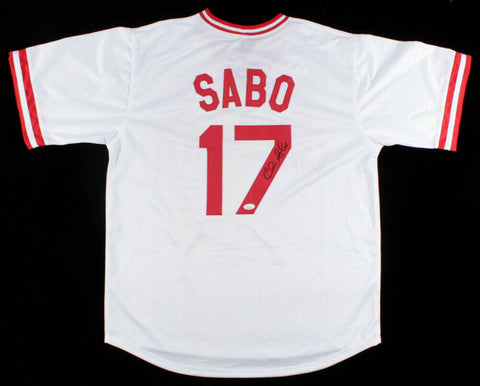 Chris Sabo Signed Cincinnati Reds Jersey (JSA COA) Rookie of the Year 1988