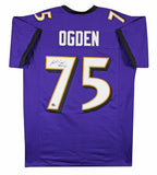 Jonathan Ogden "HOF 13" Authentic Signed Purple Pro Style Jersey BAS Witnessed 2