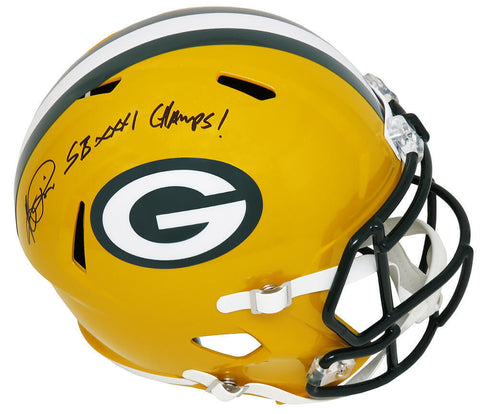 Andre Rison Signed Packers Riddell Full Size Speed Rep Helmet w/Champs (SS COA)