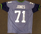 SEAHAWKS WALTER JONES AUTOGRAPHED 2002-2011 BLUE JERSEY HOF '14 MCS HOLO 159816