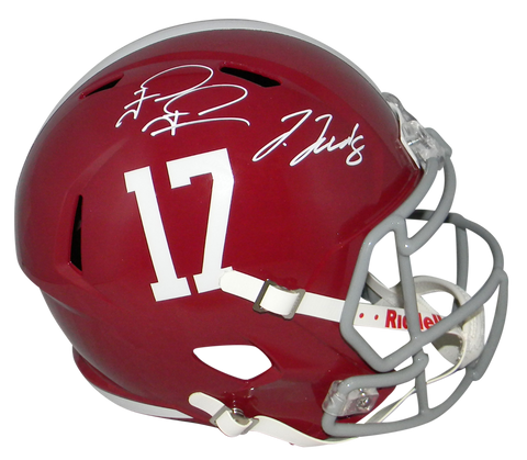 TUA TAGOVAILOA & JERRY JEUDY SIGNED ALABAMA CRIMSON TIDE FULL SIZE SPEED HELMET