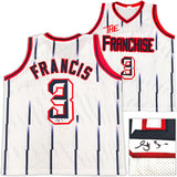 HOUSTON ROCKETS STEVE FRANCIS AUTOGRAPHED SIGNED WHITE JERSEY JSA STOCK #228969