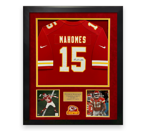 Patrick Mahomes Signed Autographed Jersey Custom Framed to 32x40 JSA