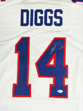 Stefon Diggs Autographed White Pro Style Jersey- Beckett W *Silver *4