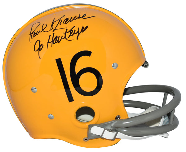 PAUL KRAUSE SIGNED IOWA HAWKEYES FULL SIZE THROWBACK RK HELMET JSA