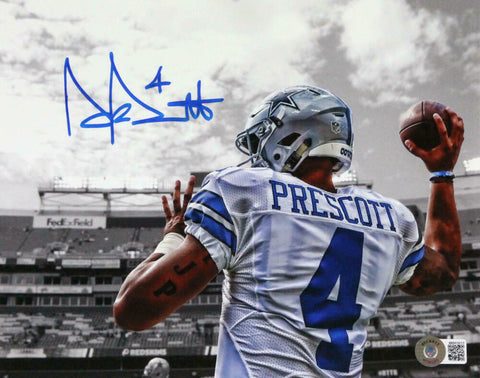 Dak Prescott Autographed Dallas Cowboys 8x10 Back Spotlight Photo-Beckett W Holo