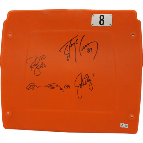 John Elway Ed McCaffrey Rod Smith Shannon Sharpe Signed Broncos Seat BAS 46350