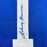 Autographed/Signed Johnny Bower Toronto Blue Hockey Jersey JSA COA