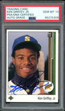 Ken Griffey Jr PSA 10 AUTO Rookie 1989 Upper Deck #1 RC On Card GEM MINT AUTO