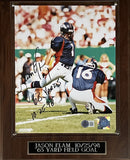 Jason Elam Signed Denver Broncos 8x10 Photo Plaque 63 Yds Beckett 45038