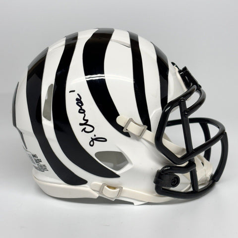 JA'MARR CHASE AUTOGRAPHED SIGNED CINCINNATI BENGALS WHITE MINI HELMET BECKETT