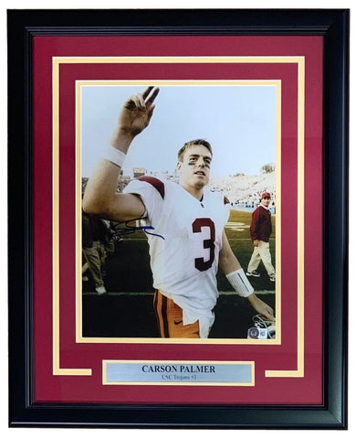 Carson Palmer Signed Framed 11x14 USC Trojans Photo BAS