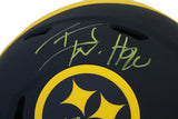 TJ Watt Autographed Pittsburgh Steelers Authentic Eclipse Helmet Beckett 33293