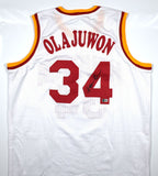 Hakeem Olajuwon Autographed White Pro Style Jersey - Beckett W Hologram *Black