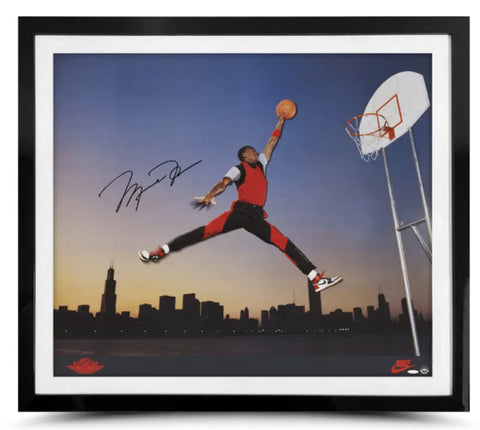 Michael Jordan Autographed 'Air Time' 40x35 Framed Photo UDA