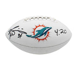 Ricky Williams Signed Miami Dolphins Embroidered White Football w/ "4:20"