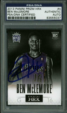 Kings Ben Mclemore Authentic Signed Card 2013 Panini Prizm Hrx Rc #4 PSA Slabbed