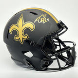 DREW BREES AUTOGRAPHED NEW ORLEANS SAINTS FS REPLICA HELMET BECKETT