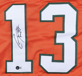 Gino Torretta Signed Miami Hurricanes Career Hilite Stat Jersey (Beckett Holo)