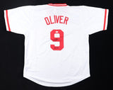 Joe Oliver Signed Cincinnati Reds Jersey Inscribed "1990 WSC" (JSA) / Catcher