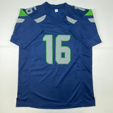 Autographed/Signed Tyler Lockett Seattle Blue Football Jersey JSA COA Auto