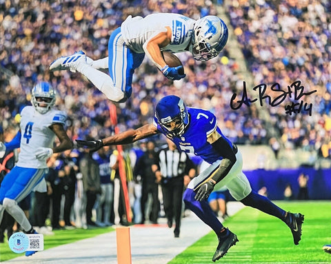 AMON-RA ST BROWN AUTOGRAPHED SIGNED DETROIT LIONS VS VIKINGS 8x10 PHOTO BECKETT