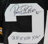 Rocky Bleier Signed/Inscr Black Custom Steelers Football Jersey Becket 191565