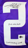 Adrian Peterson Signed Purple Pro Style Jersey w/2 insc- Beckett W Hologram *2