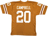 TEXAS LONGHORNS EARL CAMPBELL AUTOGRAPHED SIGNED ORANGE JERSEY JSA STOCK #228965