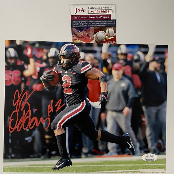 Autographed/Signed JK J.K. Dobbins Ohio State Buckeyes 8x10 Photo JSA COA #7