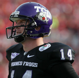 Andy Dalton Signed TCU Horned Frogs Half Mini Helmet (Fanatics) Bengals Q.B.