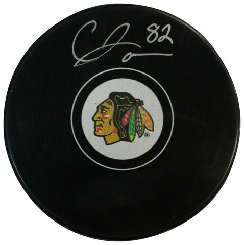 Caleb Jones Autographed/Signed Chicago Blackhawks Puck Fanatics 35409