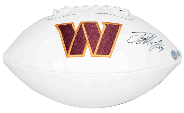 TERRY McLAURIN AUTOGRAPHED WASHINGTON COMMANDERS WHITE LOGO FOOTBALL BECKETT