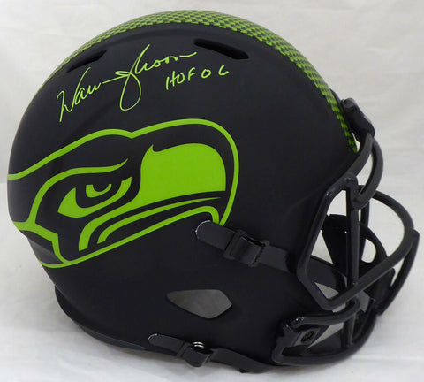 WARREN MOON AUTOGRAPHED SEAHAWKS BLACK ECLIPSE FULL SIZE HELMET "HOF" MCS 177129