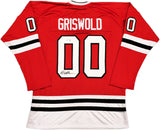 CHRISTMAS VACATION CHEVY CHASE AUTOGRAPHED RED JERSEY GRISWOLD BECKETT QR 233371