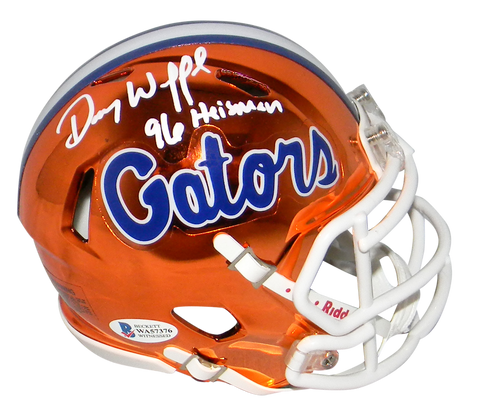 DANNY WUERFFEL AUTOGRAPHED SIGNED FLORIDA GATORS CHROME MINI HELMET BECKETT