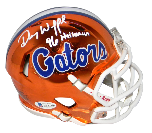 DANNY WUERFFEL AUTOGRAPHED SIGNED FLORIDA GATORS CHROME MINI HELMET BECKETT