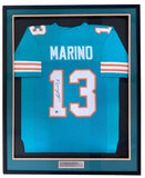 Dan Marino Miami Signed Framed Custom Teal Football Jersey BAS