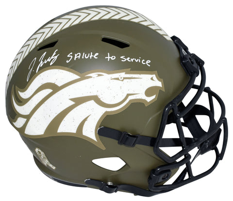 JERRY JEUDY SIGNED DENVER BRONCOS SALUTE TO SERVICE FULL SIZE HELMET BECKETT