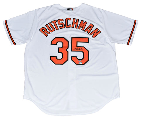 ADLEY RUTSCHMAN AUTOGRAPHED BALTIMORE ORIOLES #35 WHITE NIKE JERSEY FANATICS