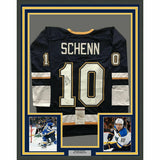 FRAMED Autographed/Signed BRAYDEN SCHENN 33x42 St Louis Alternate Jersey JSA COA