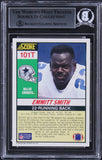 Cowboys Emmitt Smith Signed 1990 Score Supplemental #101T Rookie Card BAS Slab